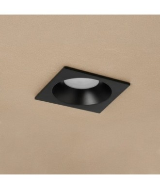 kelvo® EPSILON KLV-101-0047 Χωνευτό Φωτιστικό Downlight Σποτ Μπάνιου για Λάμπα MR16 με Ντουί GU10 AC 220-240V Αδιάβροχο IP65 - Μαύρο Ματ - Μ8.5 x Π8.5 x Υ4.4cm - Q7.5cm x 7.5cm